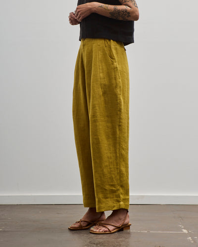 7115 Linen Pleated Trousers, Mustard