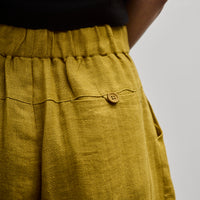 7115 Linen Pleated Trousers, Mustard