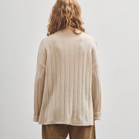 7115 by Szeki Merino Wide Ribbed Sweater, Beige-White