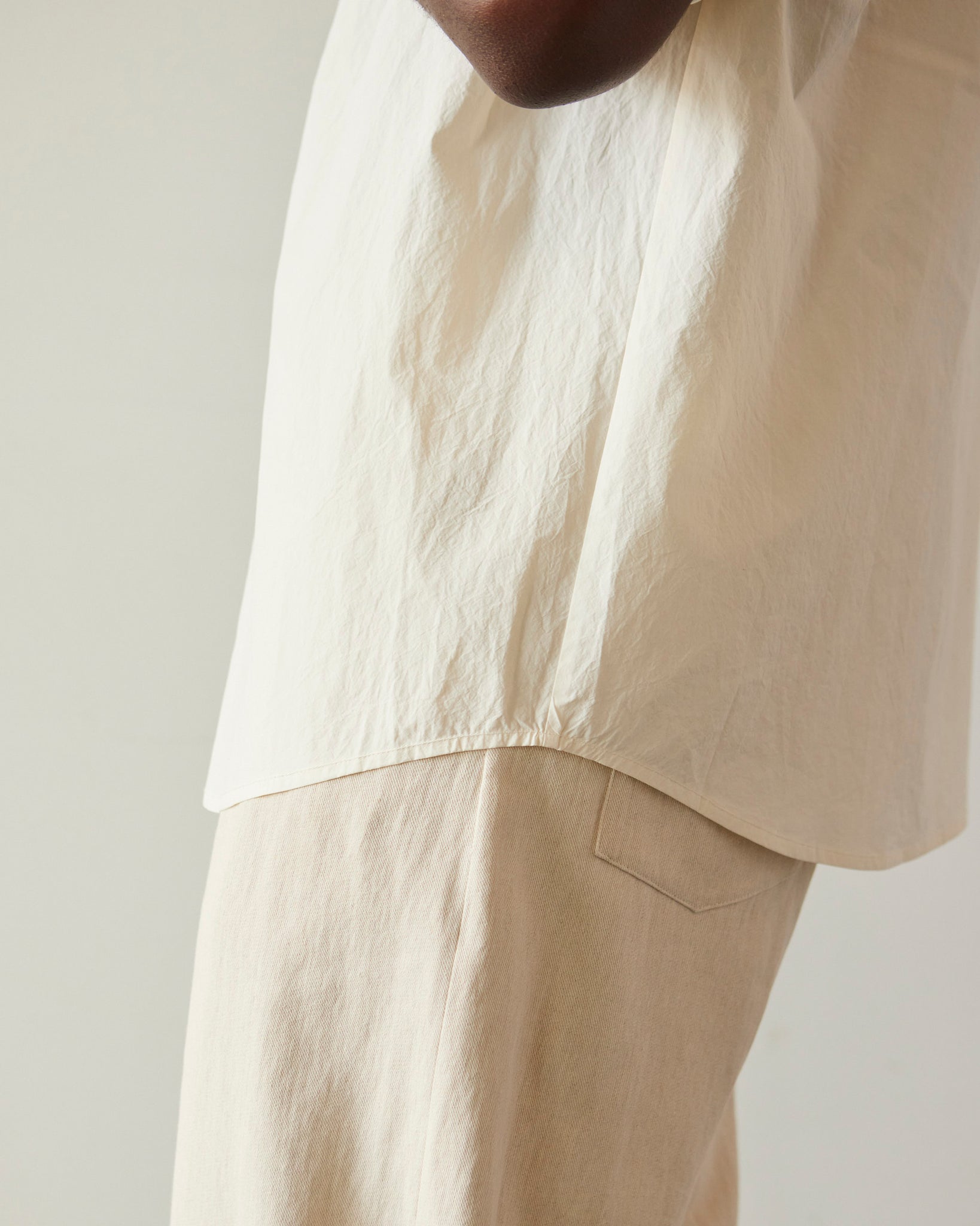 7115 Oversized Short Sleeves Shirt, Off-White
