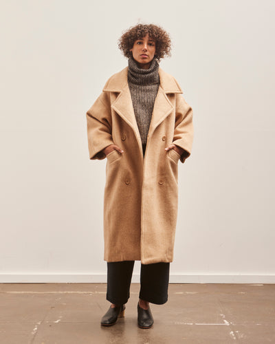 7115 Oversized Wool Coat, Light Camel