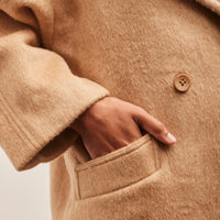 7115 Oversized Wool Coat, Light Camel