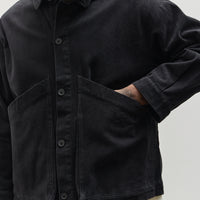 7115 Unisex Panel Pocket Shirt Jacket, Black Heavy Canvas