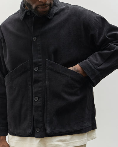 7115 Unisex Panel Pocket Shirt Jacket, Black Heavy Canvas
