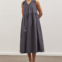7115 Papery V-Neck Dress, Navy Black