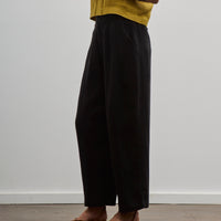 7115 Linen Pleated Trousers, Black