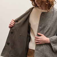 7115 Reversible Spring Linen Jacket, Dark Stripes