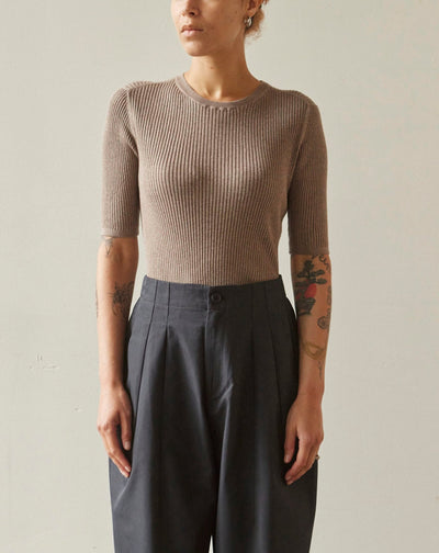 7115 Ribbed Shortsleeves, Pepper
