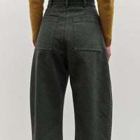 7115 Sand-Washed Curve Legged Trouser, Washed Black