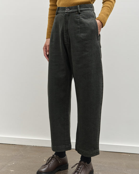 7115 Sand-Washed Curve Legged Trouser, Washed Black