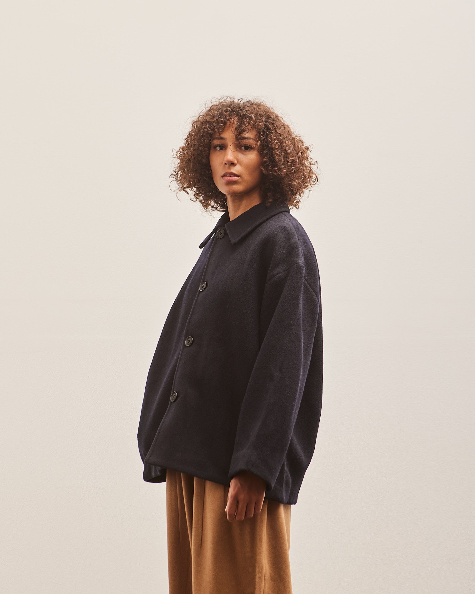 アウターその他 GLOWNY G WOOL COAT HALF BLACK G WOOL COAT - HALF (BROWN) - GLOWNY