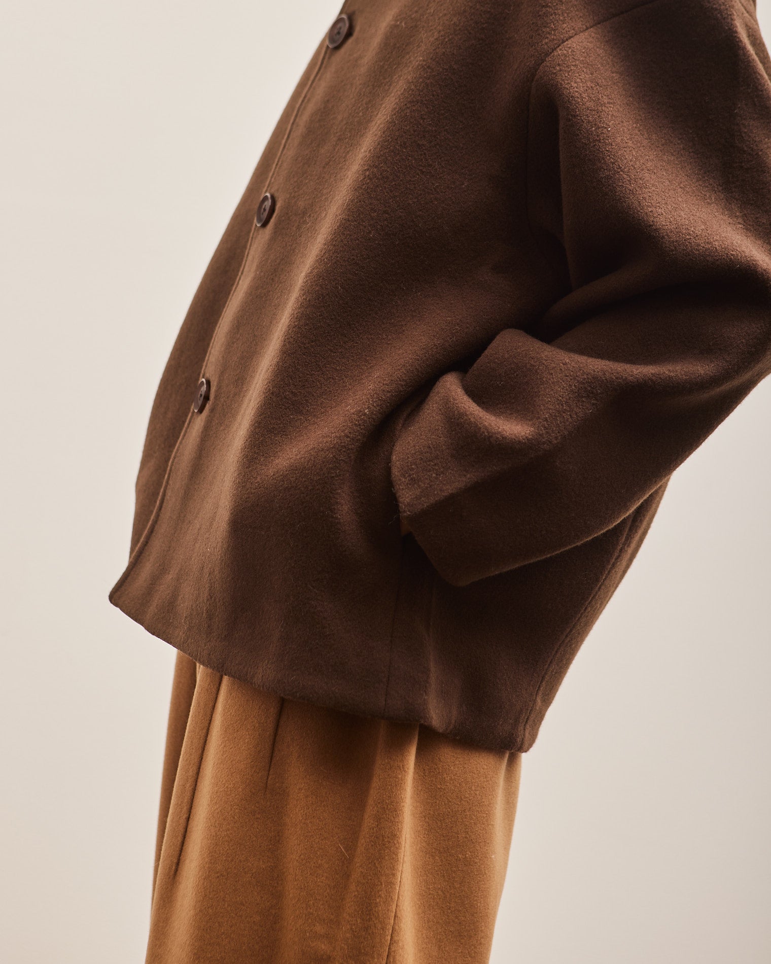 7115 Short Wool Coat, Deep Walnut – Glasswing