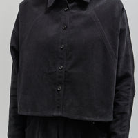 7115 Signature 3/4 Cropped Shirt, Black