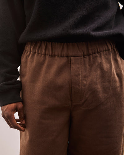 7115 Signature Elastic Pull-Up Trouser, Brown, waistband and front detail