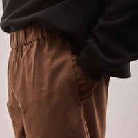 7115 Signature Elastic Pull-Up Trouser, Brown, waistband and pocket detail