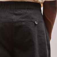 7115 Signature Pleated Trouser, Navy Black, back pocket detail