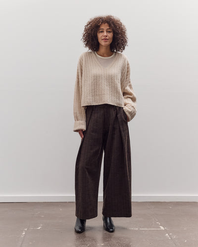 Oversized V-Neck Sweater, Off-White