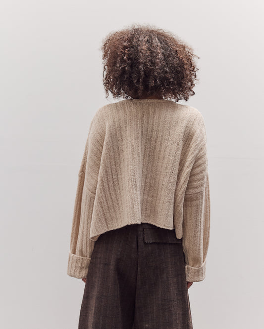 Oversized V-Neck Sweater, Off-White