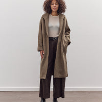 Lapel Wool Coat, Sand Kelp
