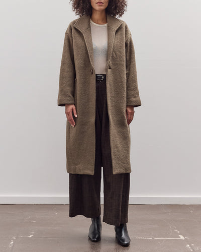 Lapel Wool Coat, Sand Kelp