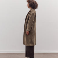 Lapel Wool Coat, Sand Kelp