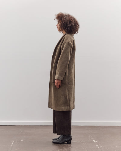 Lapel Wool Coat, Sand Kelp