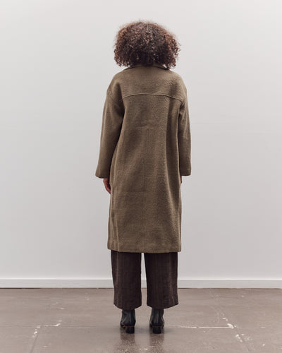Lapel Wool Coat, Sand Kelp