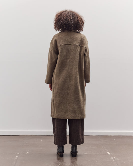 Lapel Wool Coat, Sand Kelp
