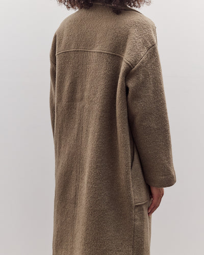 Lapel Wool Coat, Sand Kelp