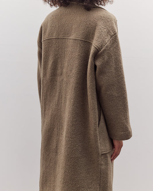 Lapel Wool Coat, Sand Kelp