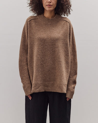 Roll Seam Sweater, Speckle Clay