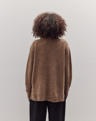 Roll Seam Sweater, Speckle Clay