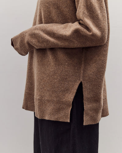 Roll Seam Sweater, Speckle Clay