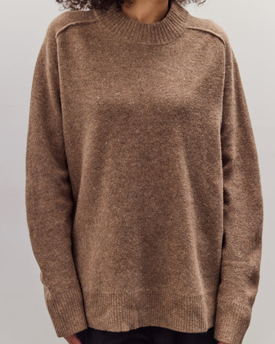 Roll Seam Sweater, Speckle Clay