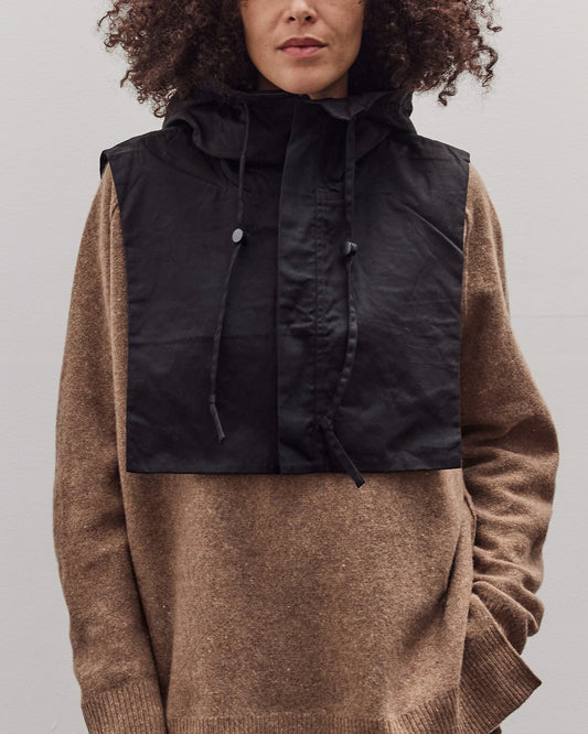 Waxed Hooded Vest, Charcoal