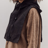 Waxed Hooded Vest, Charcoal