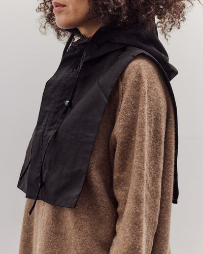 Waxed Hooded Vest, Charcoal