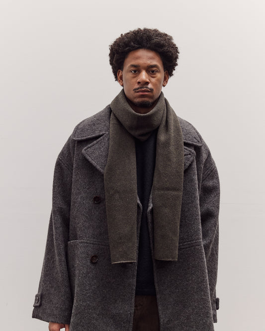 Long Wool Scarf, Olive Brown