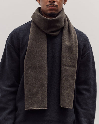 Long Wool Scarf, Olive Brown