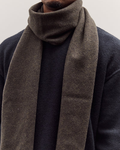Long Wool Scarf, Olive Brown