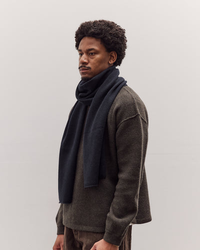 Long Wool Scarf, Navy