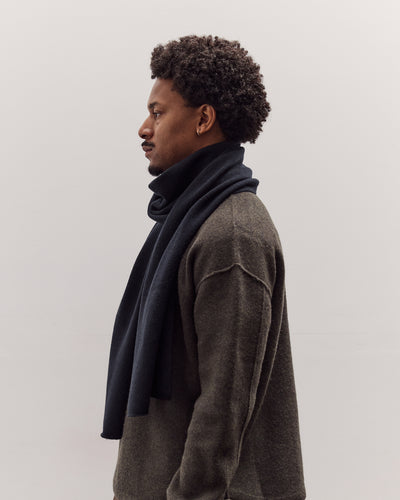 Long Wool Scarf, Navy