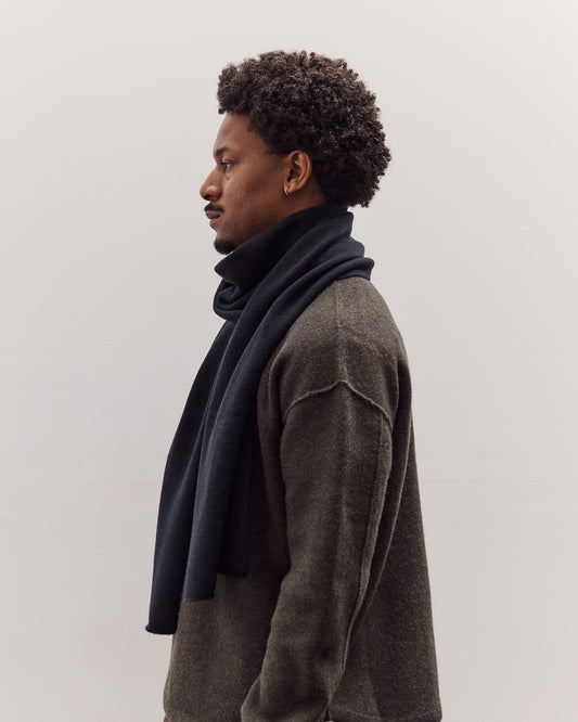 Long Wool Scarf, Navy