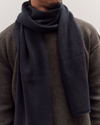 Long Wool Scarf, Navy
