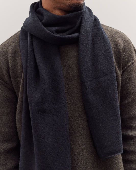 Long Wool Scarf, Navy