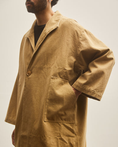 7115 Unisex Canvas Lapel Coat, Kelp