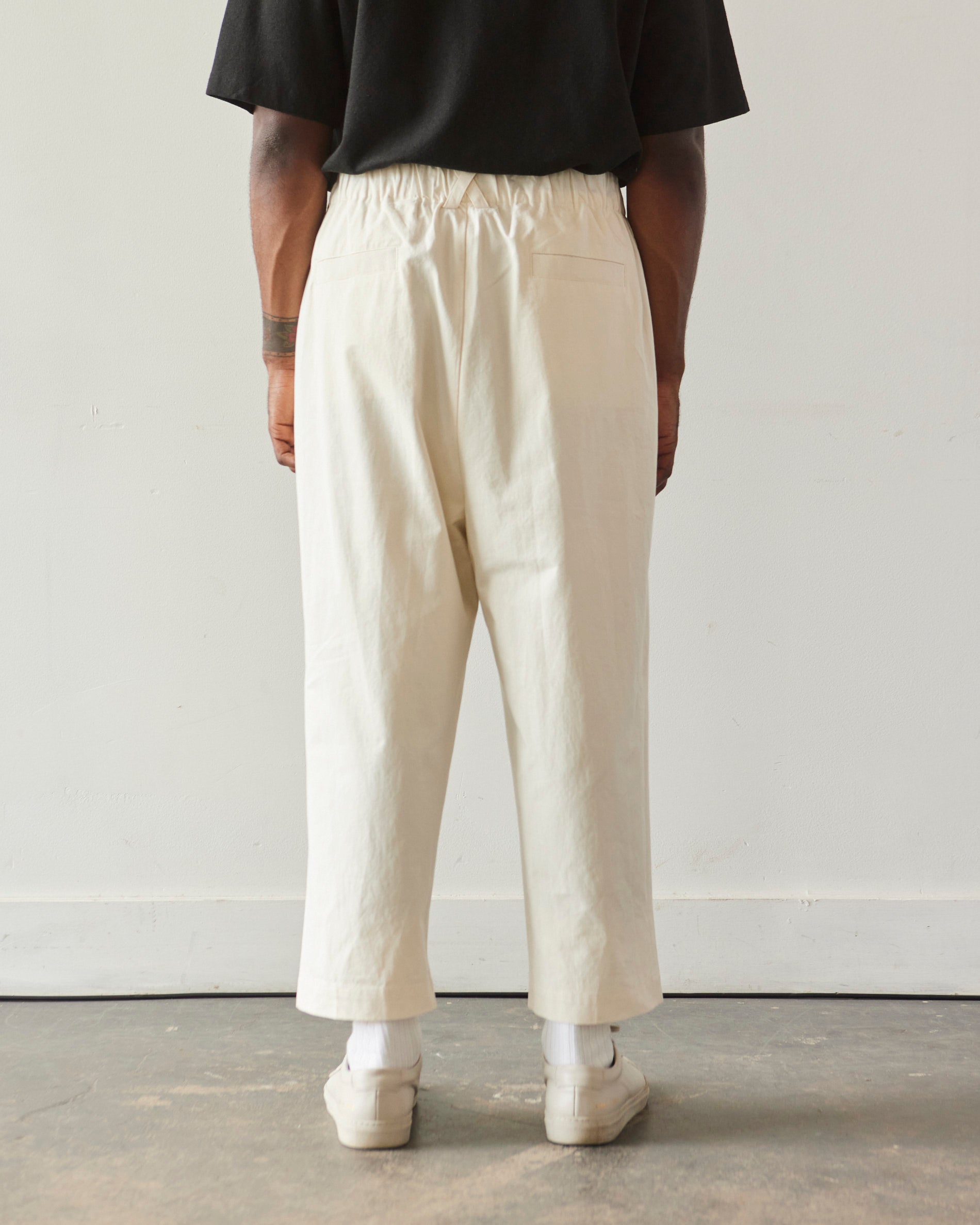 7115 Unisex Elastic Drop-Crotch Trousers, Off-White – Glasswing