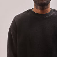 7115 Unisex Keepsake Jumper, Black, detail on texture and neckline