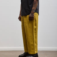 7115 Unisex Linen Pleated Trousers, Mustard