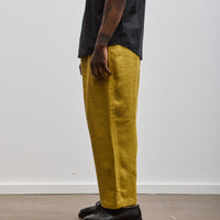 7115 Unisex Linen Pleated Trousers, Mustard